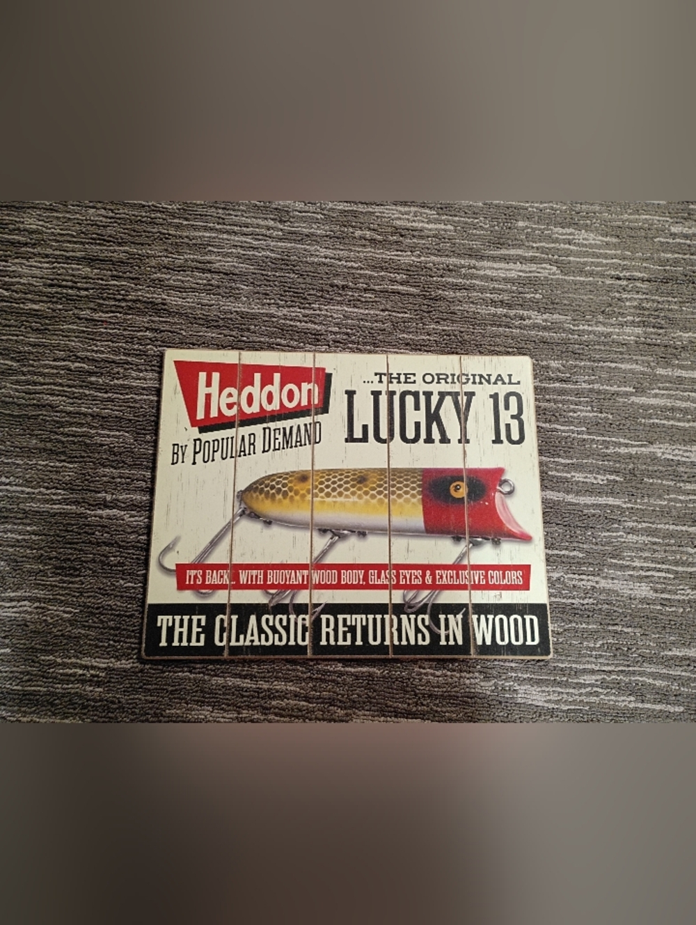 Hobby Lobby Heddon Lucky 13 Vintage Fishing Lure Wall Art